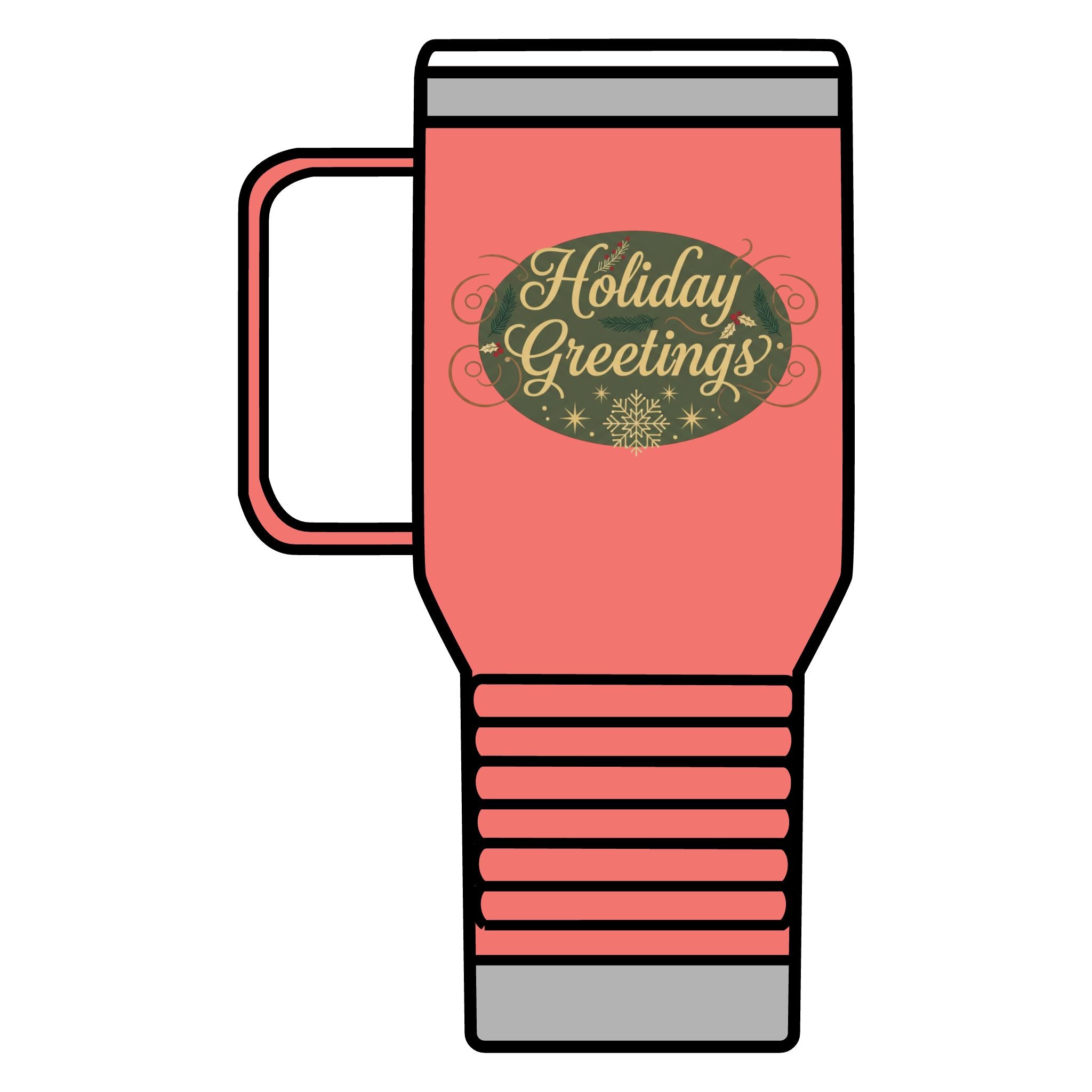 Holiday Greetings Travel Mug — 20oz Insulated Holiday Coffee Tumbler