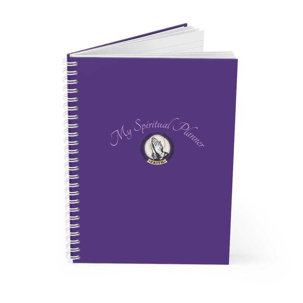 Spiritual Planner Spiral Notebook — Purple Minimalist Daily Organizer