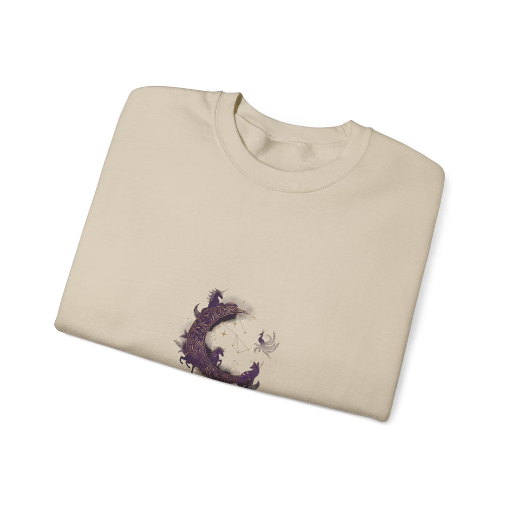 Sleeping Dragon Illustration Crewneck Sweatshirt | Fantasy Moon Design