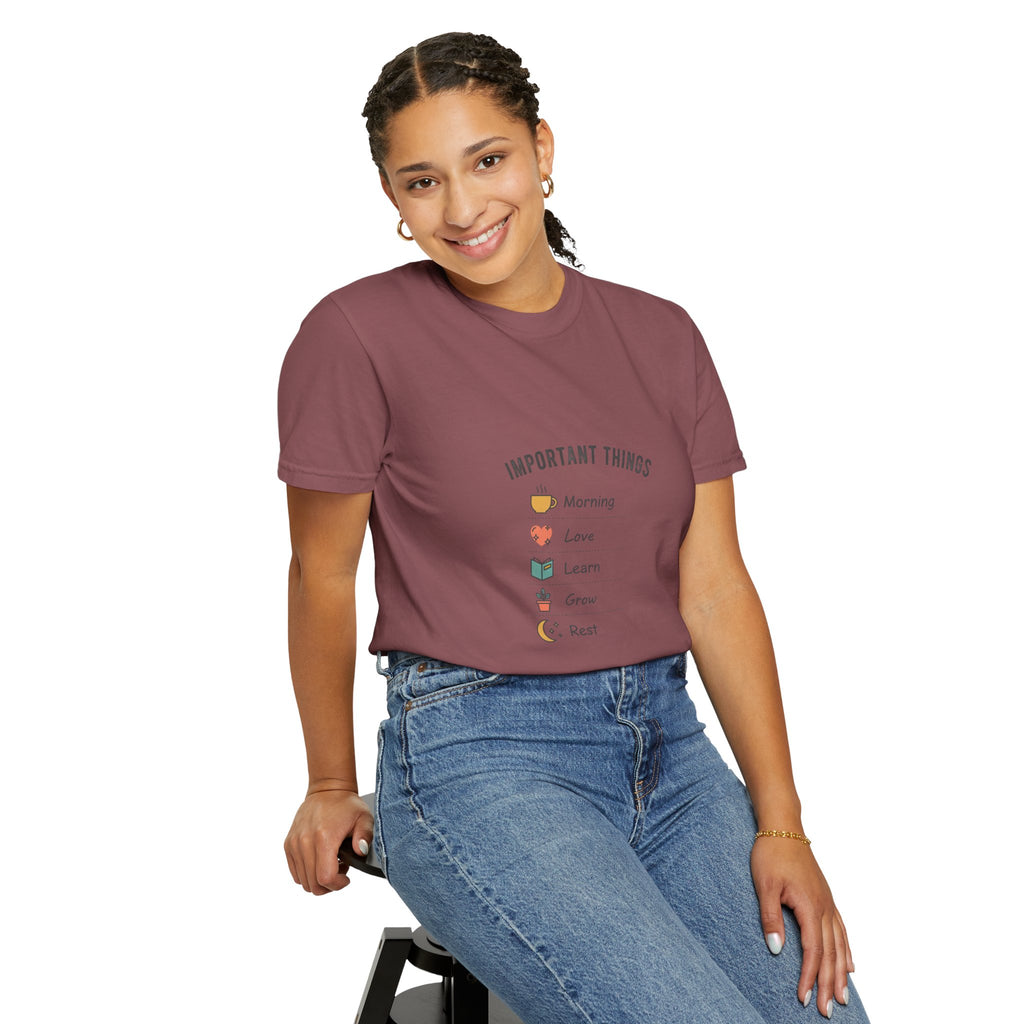 Important Things T‑Shirt — Comfortable Graphic Tee