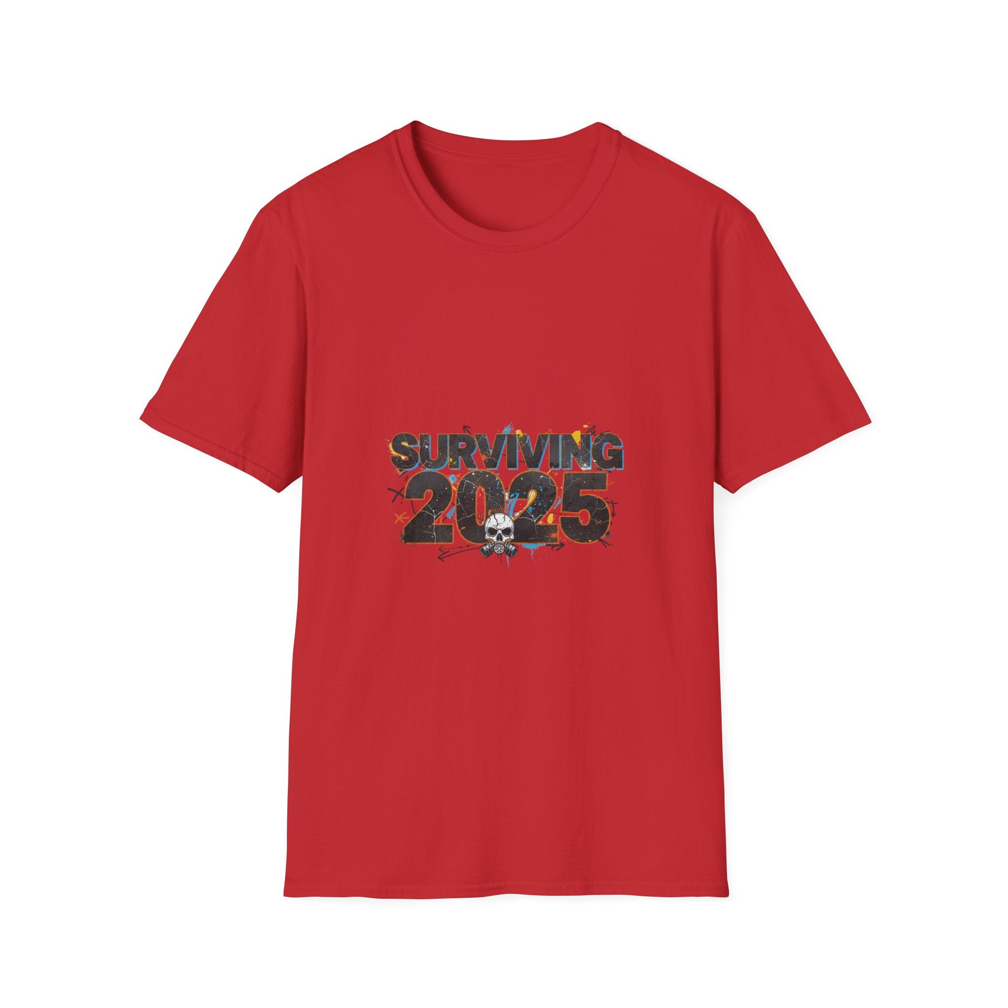 Surviving 2025 T-Shirt — Apocalyptic Skull Graphic Tee