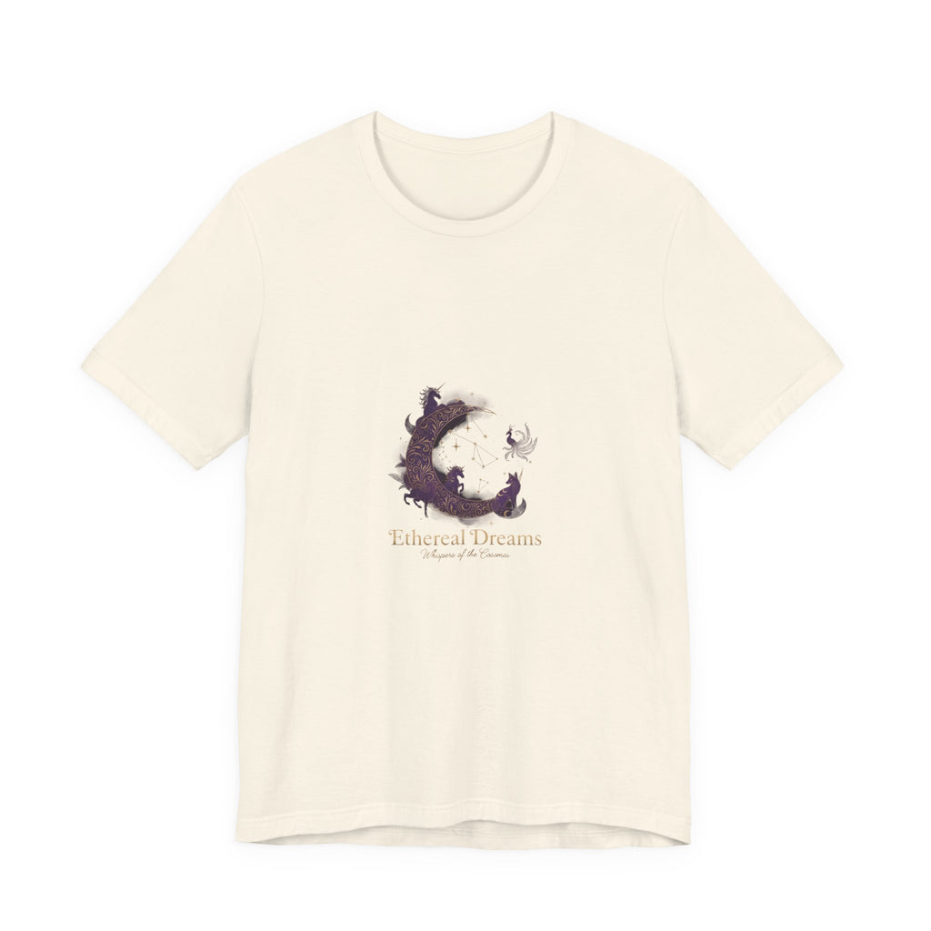 Crescent Moon Cat Illustration Tee | Ethereal Dreams Graphic T-Shirt