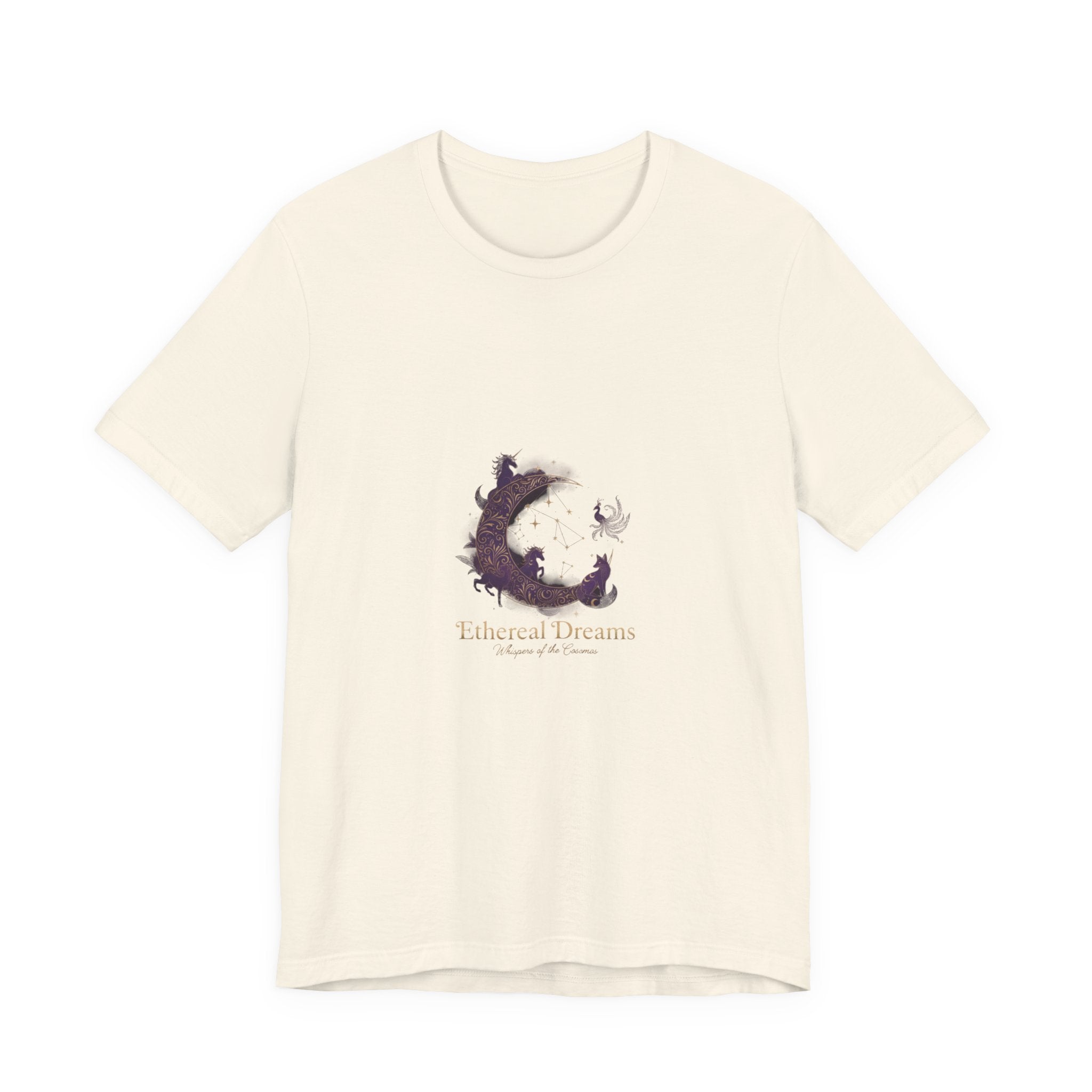 Crescent Moon Cat Illustration Tee | Ethereal Dreams Graphic T-Shirt