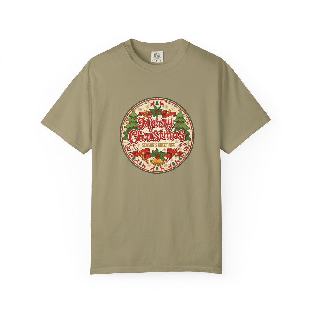 Merry Christmas Vintage Badge T-Shirt - Holiday Tee