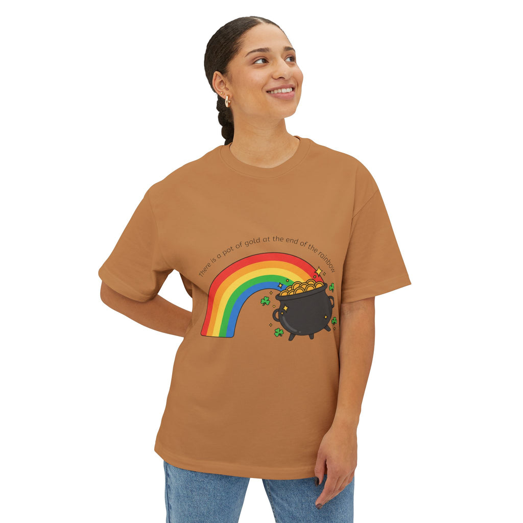 Boxy Tee — Rainbow & Pot of Gold Graphic