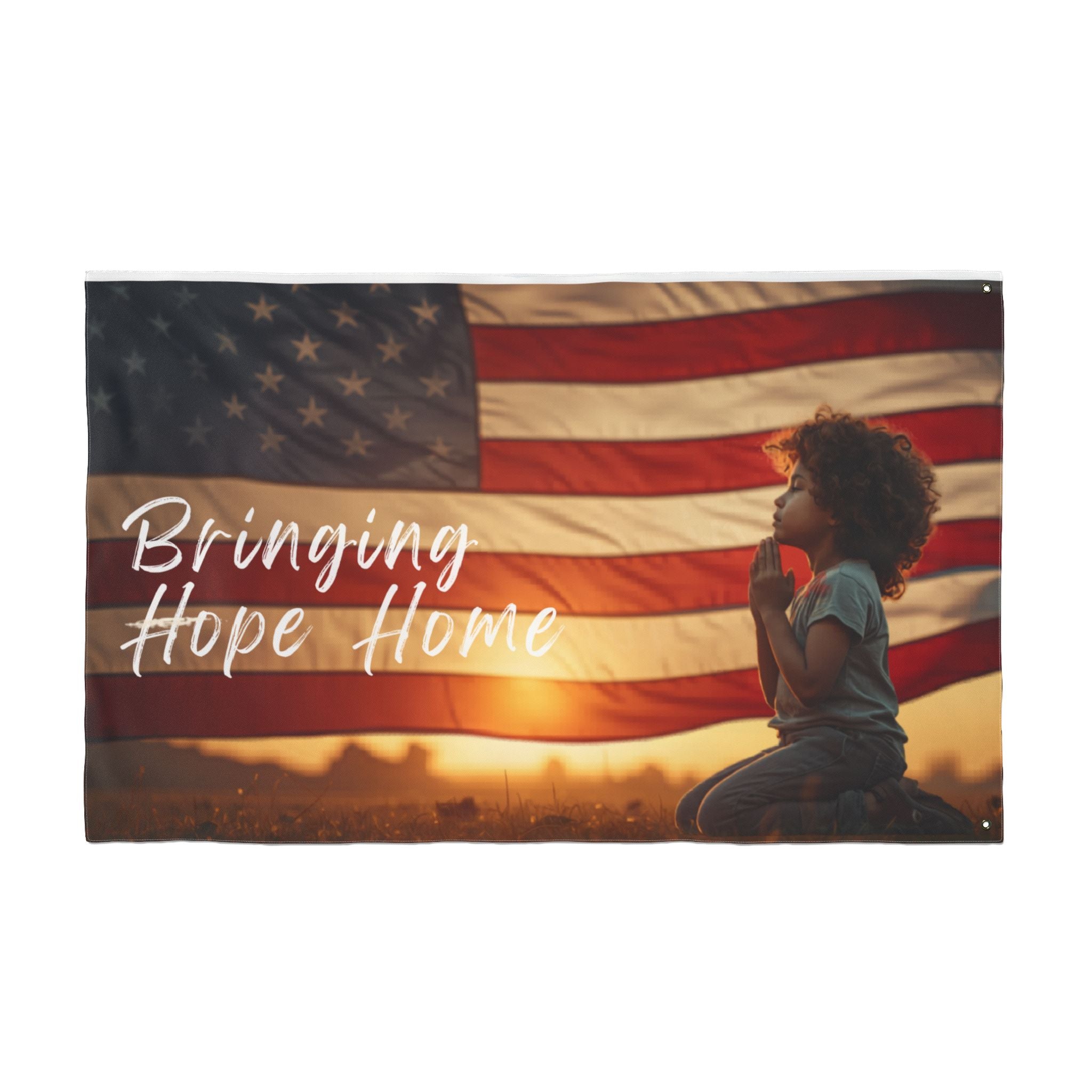 Bringing Hope Home Double-Sided American Flag — Patriotic Memorial & Military Support Banner