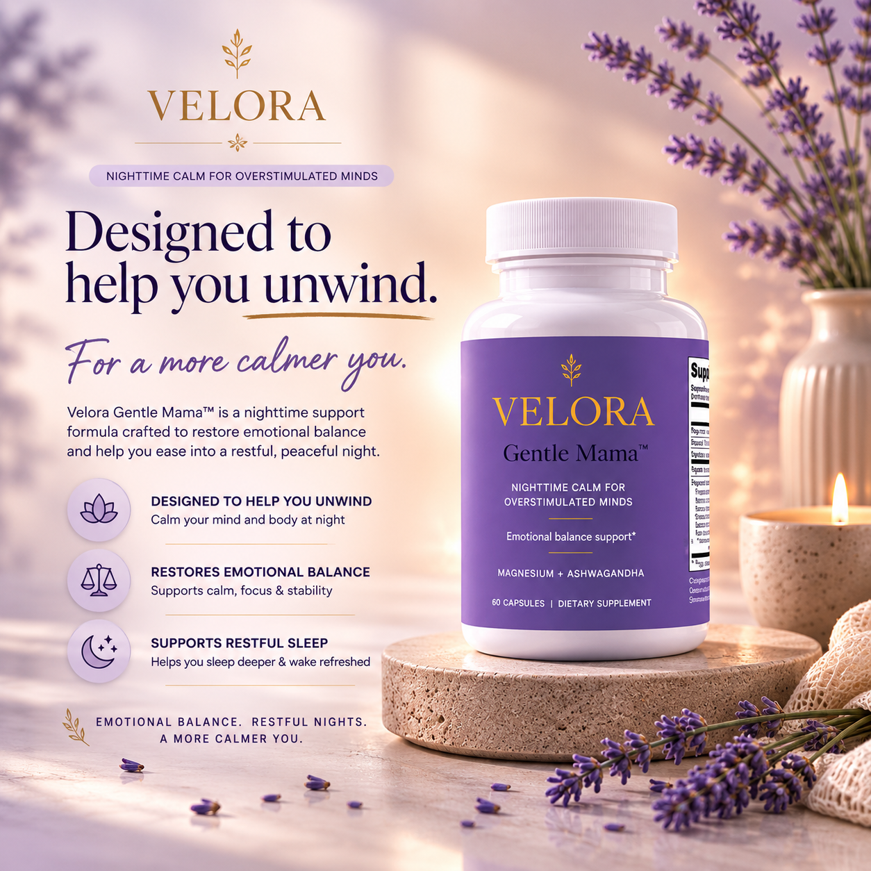 Velora "Gentle Mama" - Feel Calmer, Softer, and more Present again